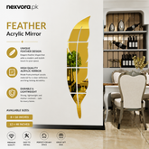 EVENTO 3D Acrylic Leaf Mirror Wall Decor