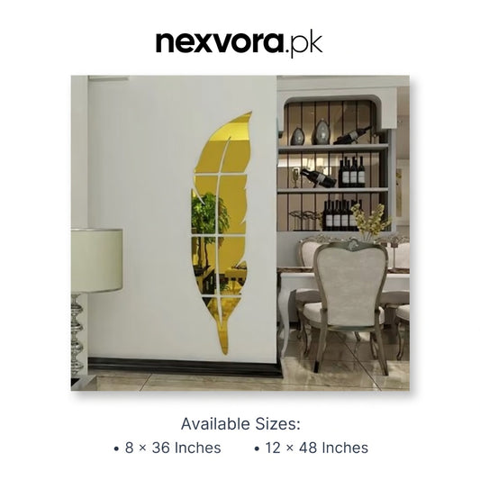 EVENTO 3D Acrylic Leaf Mirror Wall Decor