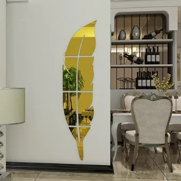 EVENTO 3D Acrylic Leaf Mirror Wall Decor