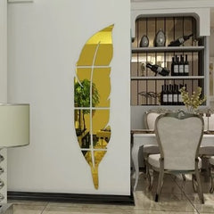 EVENTO 3D Acrylic Leaf Mirror Wall Decor