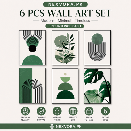 Set of 6 Premium Wall Art Photo Tiles – Modern Home Decor Sets 8x11