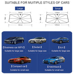 Premium Car Windshield Sun Shade Umbrella – Foldable Auto Front Window UV Reflector Blockout Shield