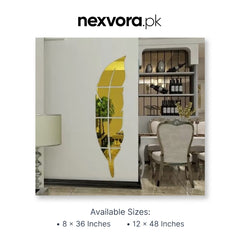 EVENTO 3D Acrylic Leaf Mirror Wall Decor